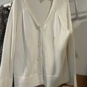 J. Jill White Women's cardigan Sweater
